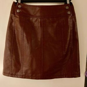 Free people leather skirt size 2